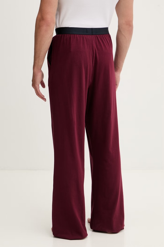 Abbigliamento Tommy Hilfiger pantaloni da pigiama da uomo in cotone con elastan UM0UM03654 granata