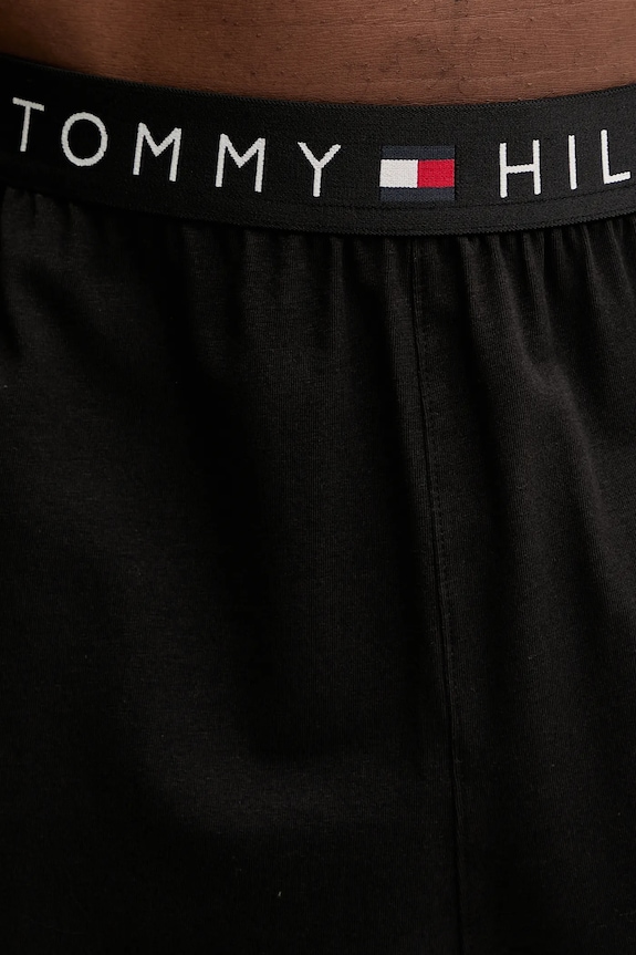 Abbigliamento Tommy Hilfiger pantaloni da pigiama da uomo in cotone con elastan UM0UM03654 nero