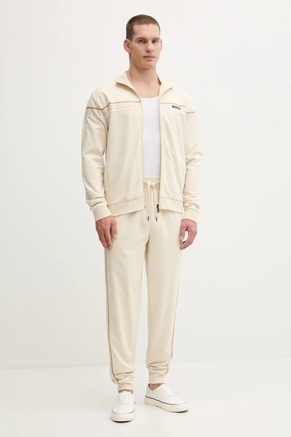 BOSS spodnie dresowe bawełniane Iconic Pants 50550613 beżowy AW25