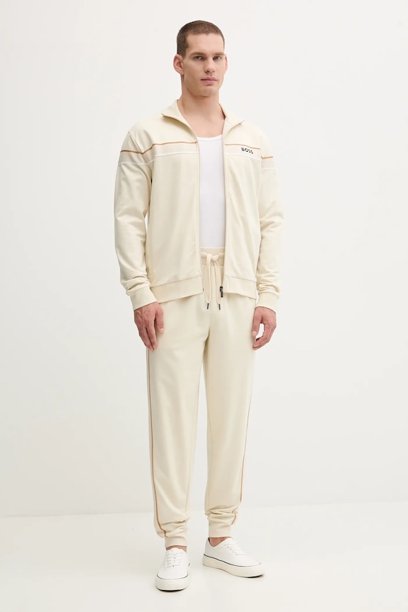 BOSS spodnie dresowe bawełniane Iconic Pants 50550613 beżowy AW25