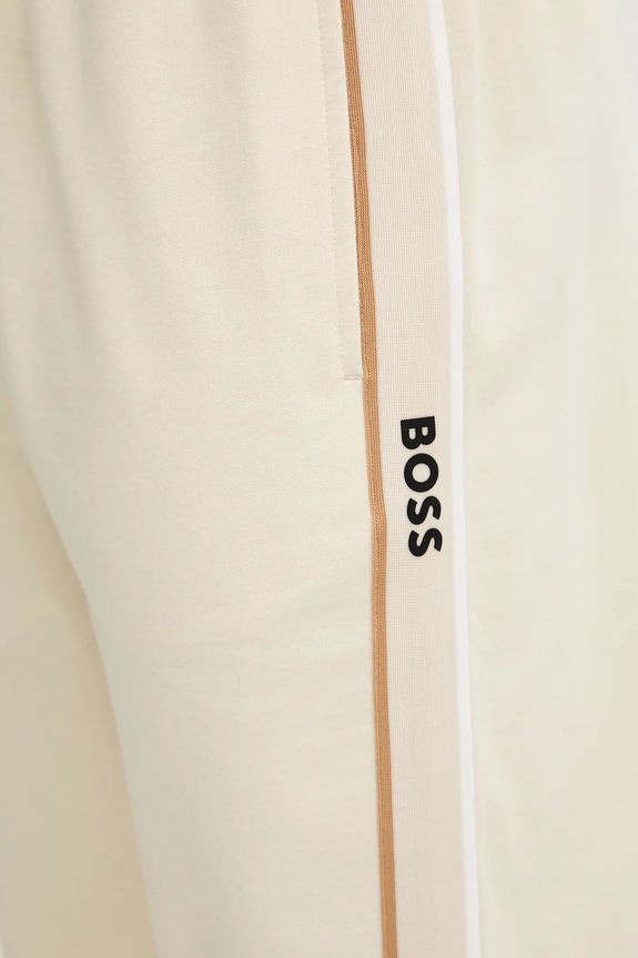 BOSS spodnie dresowe bawełniane Iconic Pants beżowy 50550613