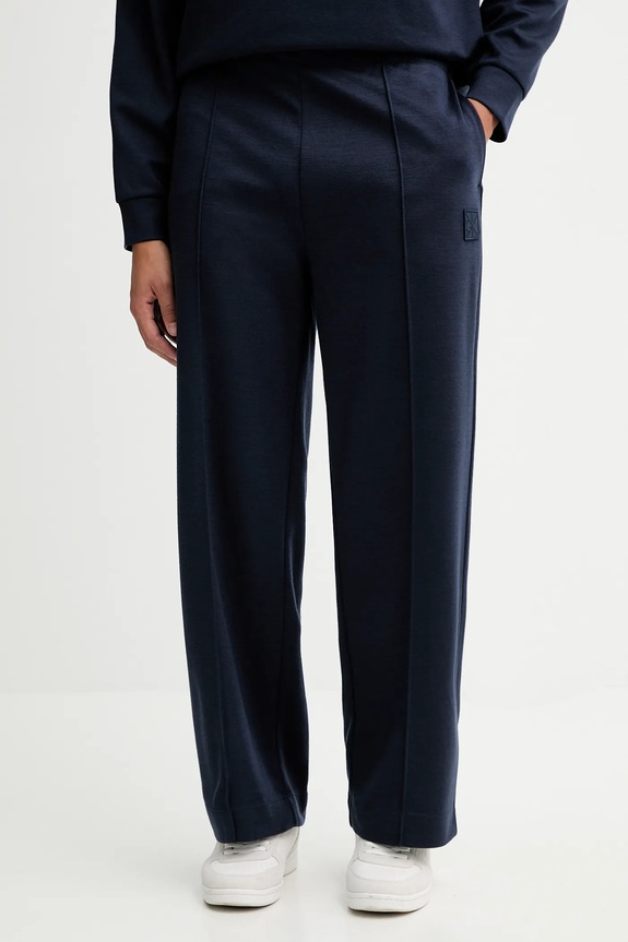 Calvin Klein pantaloni cu lână uni bleumarin LV04LD212G