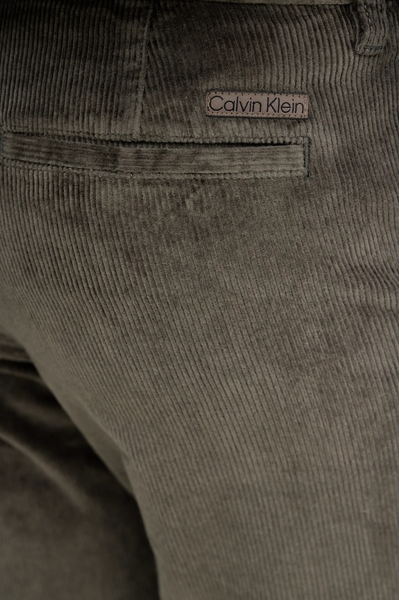 Κοτλέ παντελόνι Calvin Klein Jeans πράσινο LV04RD605G