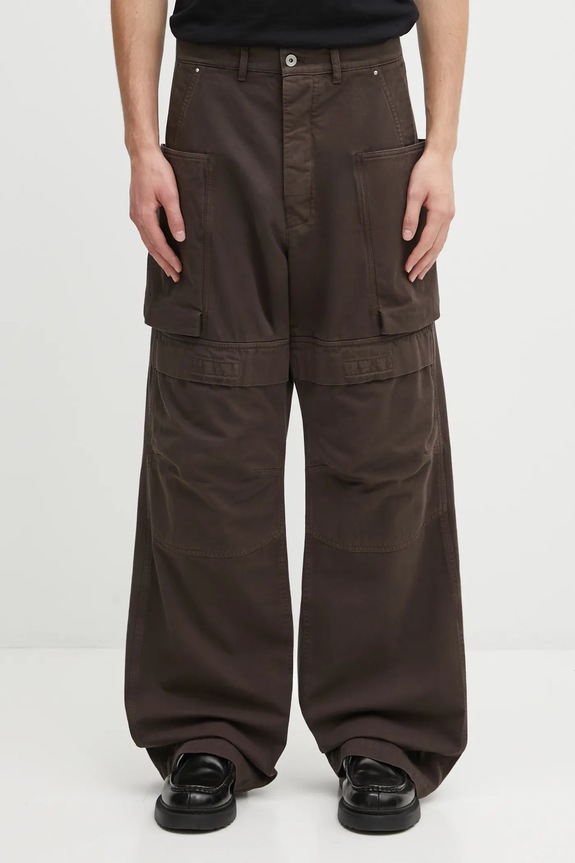 Bavlnené nohavice Rick Owens DRKSHDW Stefan Cargo bavlna hnedá DU02E7368.TW
