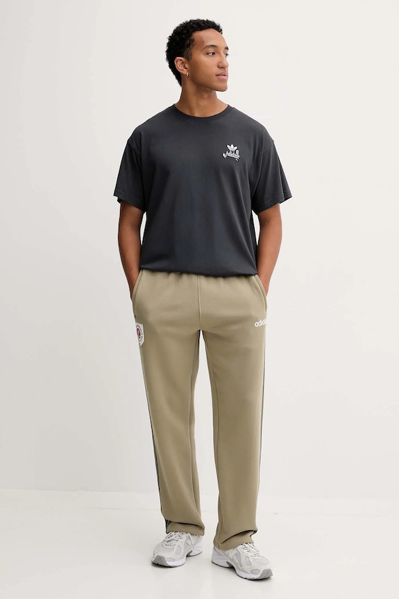 adidas Originals pantaloni tuta Mesh Stripe JX3087 verde AW25