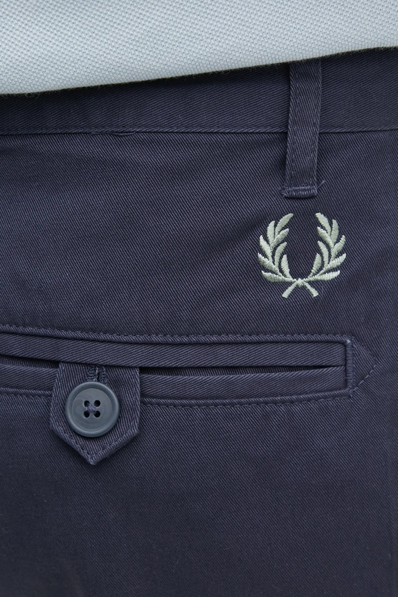 Βαμβακερό παντελόνι Fred Perry σκούρο μπλε T9130