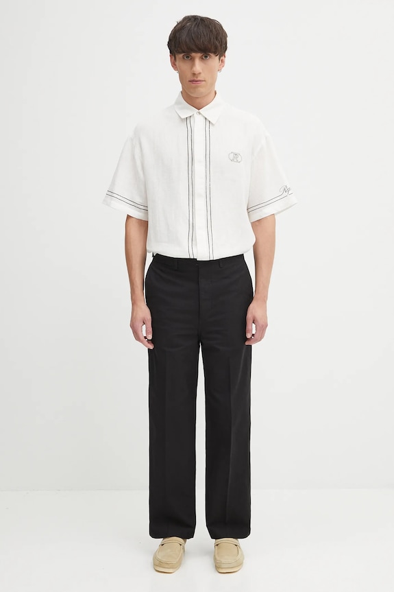 Visvim pantaloni de bumbac ex wide chino pants negru 125105008008