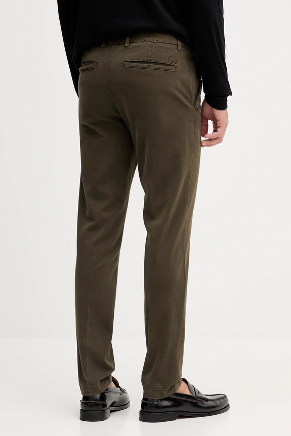 Ρούχα BOSS παντελόνι chino ανδρικό βαμβακερό με ελαστάνη H-Kaiton1 50543312 πράσινο