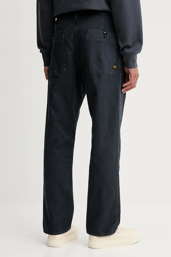 Îmbrăcăminte G-Star pantaloni de bumbac Pleated Chino Relaxed D26126.D752 bleumarin