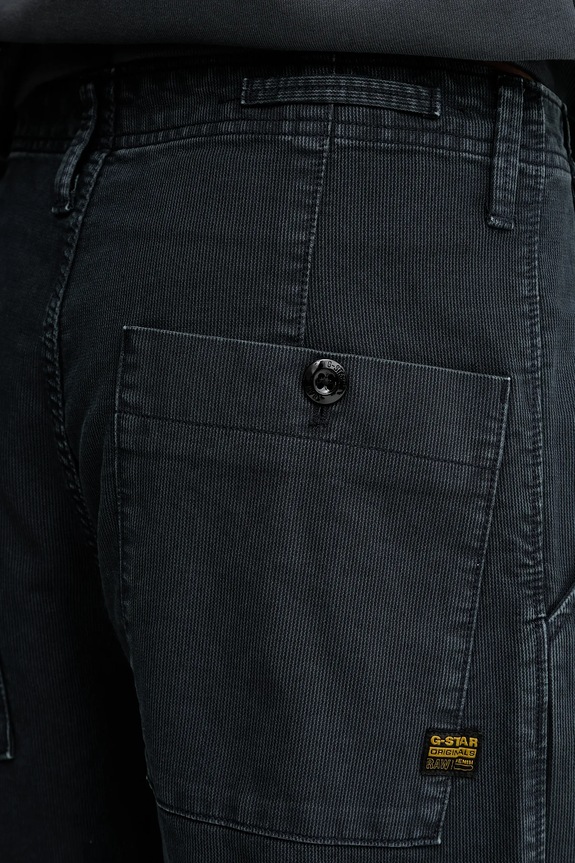 G-Star pantaloni de bumbac Pleated Chino Relaxed bleumarin D26126.D752