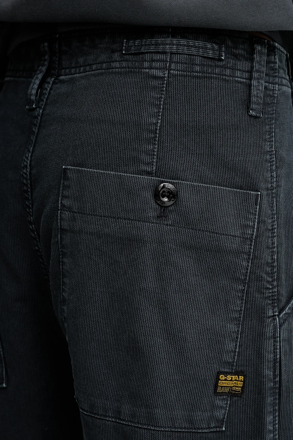 G-Star pantaloni de bumbac Pleated Chino Relaxed bleumarin D26126.D752