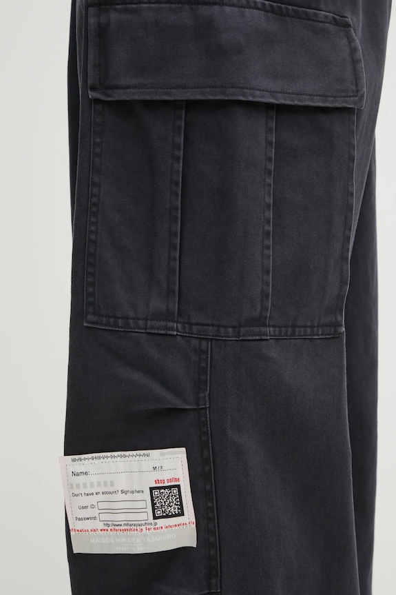 Бавовняні штани Maison MIHARA YASUHIRO HUGE LAYERED A15PT056 чорний