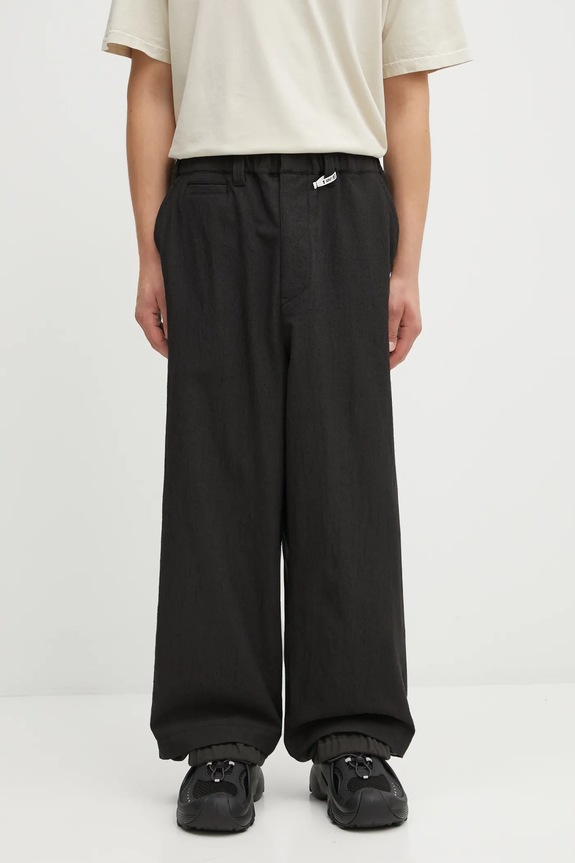 Maison MIHARA YASUHIRO spodnie wełniane SLEEVE LAYERED wełna czarny J15PT132