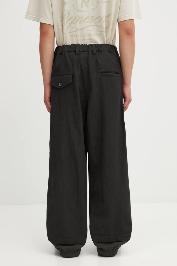 Odzież Maison MIHARA YASUHIRO spodnie wełniane SLEEVE LAYERED J15PT132 czarny