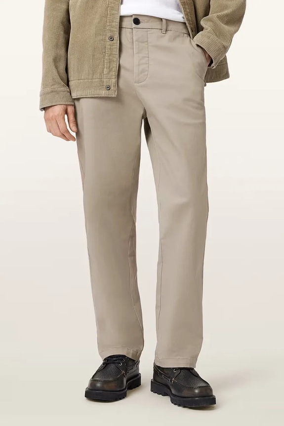 Bavlnené nohavice AllSaints BECKLEY M022TD béžová AW25