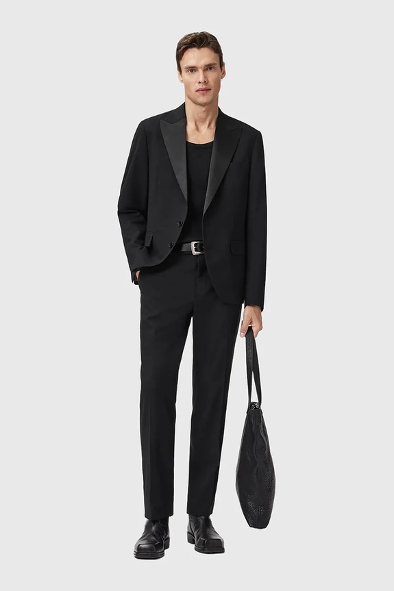 AllSaints pantaloni GERMAIN drept negru M010QD