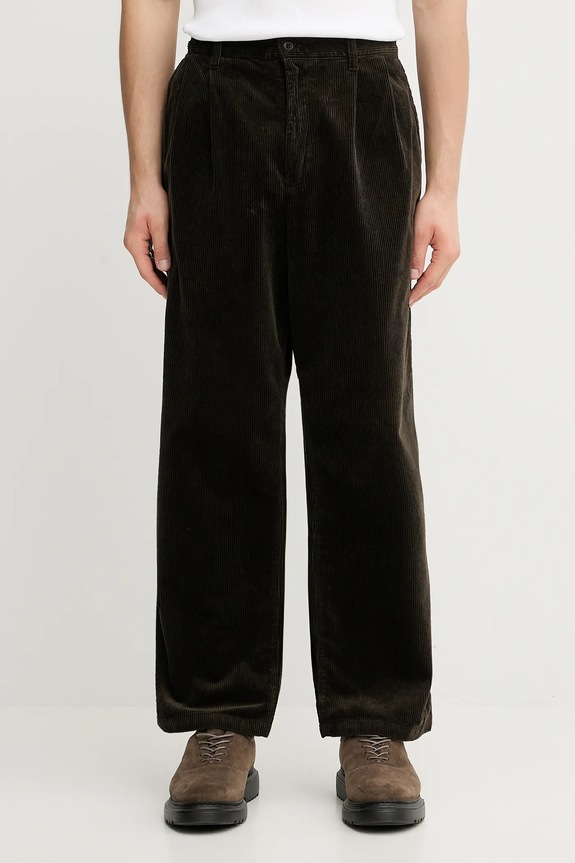 Carhartt WIP spodnie bawełniane Evan Pant gładkie zielony I033757.4702