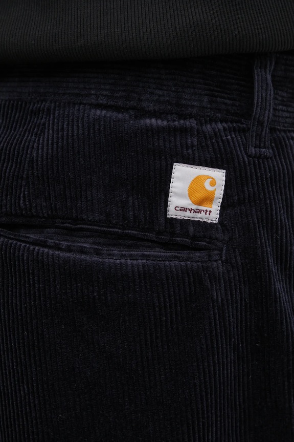 Carhartt WIP pantaloni de catifea cord Evan Pant bleumarin I033757.1C02