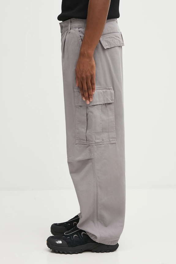 Pamučne hlače Carhartt WIP Cole Cargo Pant I031218.2LRGD siva AW25