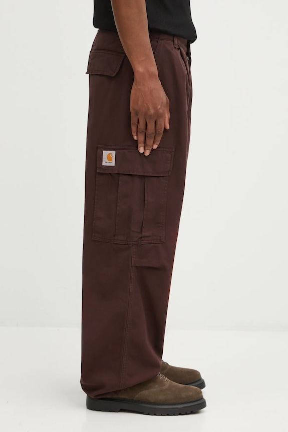 Carhartt WIP spodnie bawełniane Cole Cargo Pant fioletowy I031218.33HGD