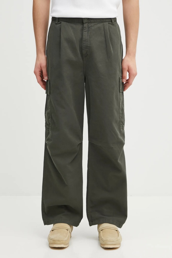 Бавовняні штани Carhartt WIP Cole Cargo Pant гладкий зелений I031218.2ZXGD