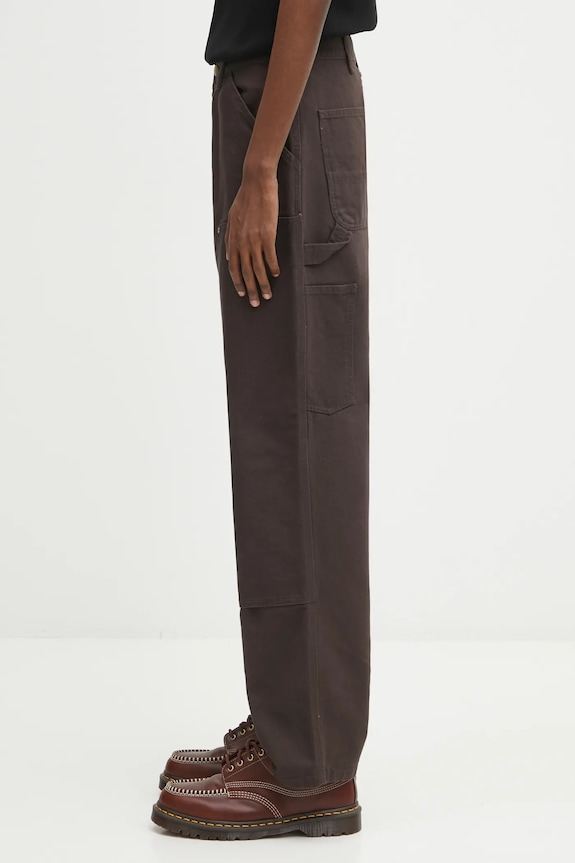 Хлопковые брюки Carhartt WIP Double Knee Pant I031501.4702 коричневый AW25
