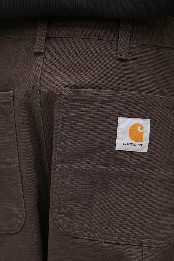 Хлопковые брюки Carhartt WIP Double Knee Pant коричневый I031501.4702