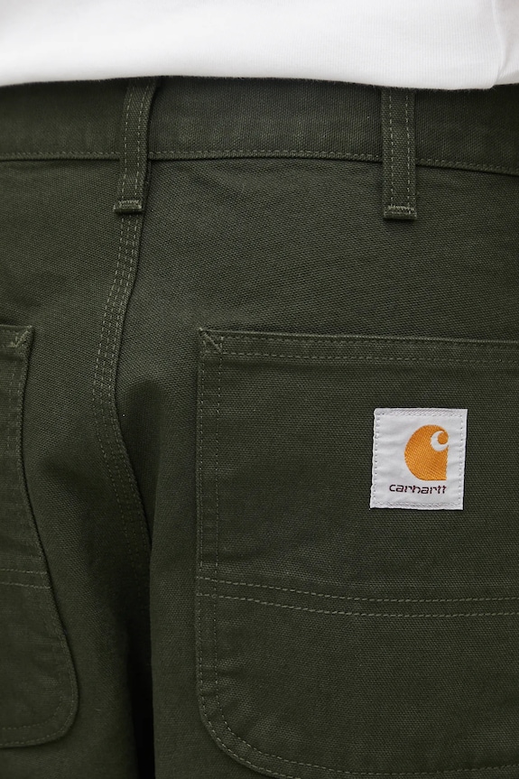 Carhartt WIP pantaloni in cotone Double Knee Pant verde I031501.4902