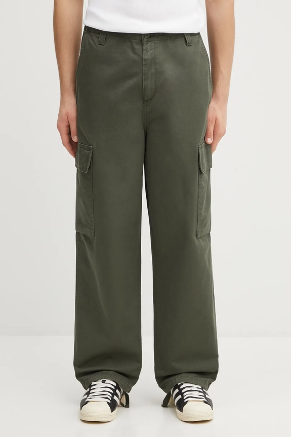 Бавовняні штани Carhartt WIP Kade Cargo Pant гладкий зелений I035585.2ZX06