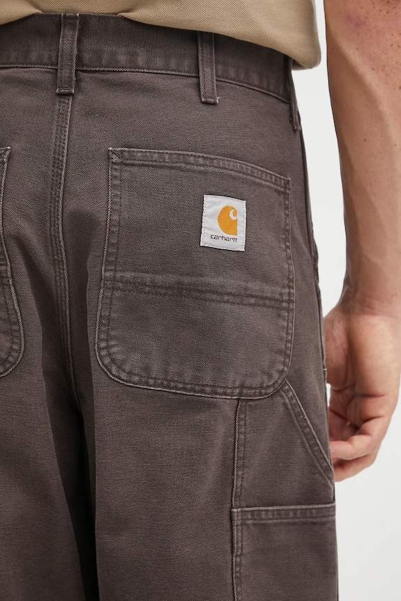 Carhartt WIP pantaloni de bumbac Double Knee Pant maro I034796.474O