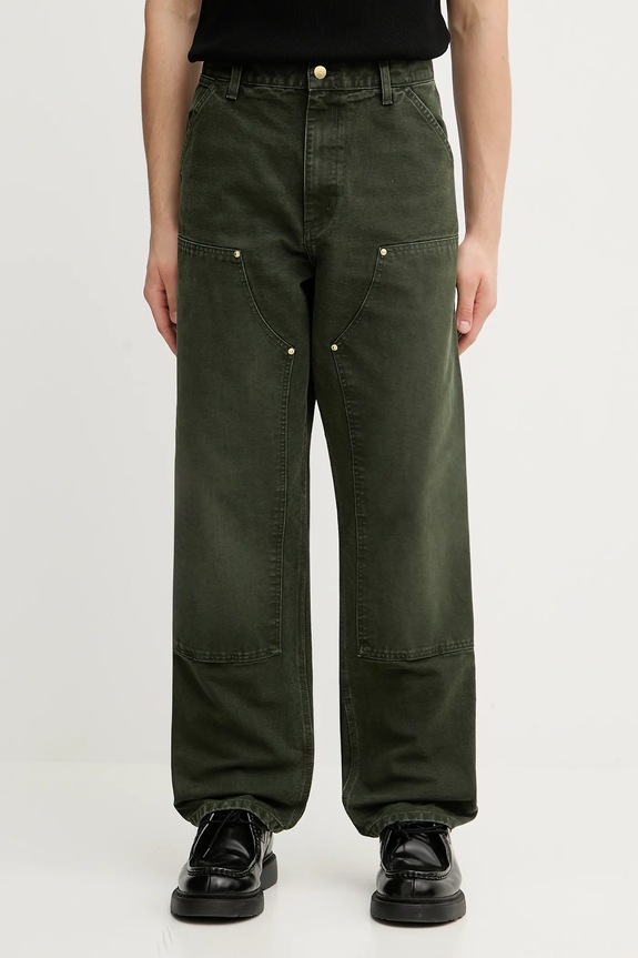 Carhartt WIP pantaloni in cotone Double Knee Pant cotone verde I034796.494O