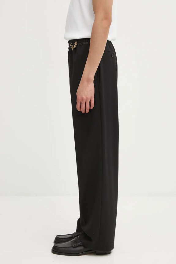 Aries pantaloni cu lână Tailored Slacker Pant AR3020004 negru AW25