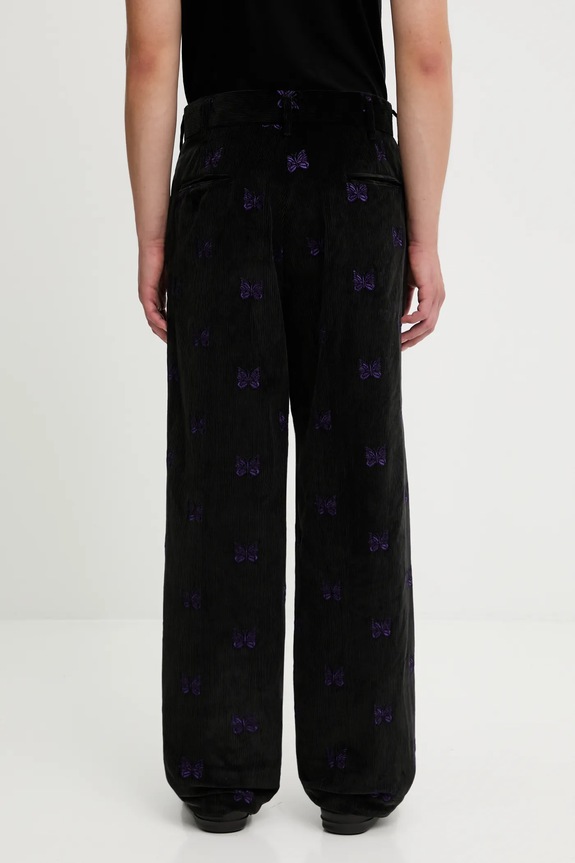 Odzież Needles spodnie bawełniane Papillon Emb. Corduroy RW109 czarny