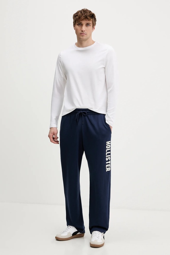 Bavlnené tepláky Hollister Co. KI334.5170.200 tmavomodrá AW25