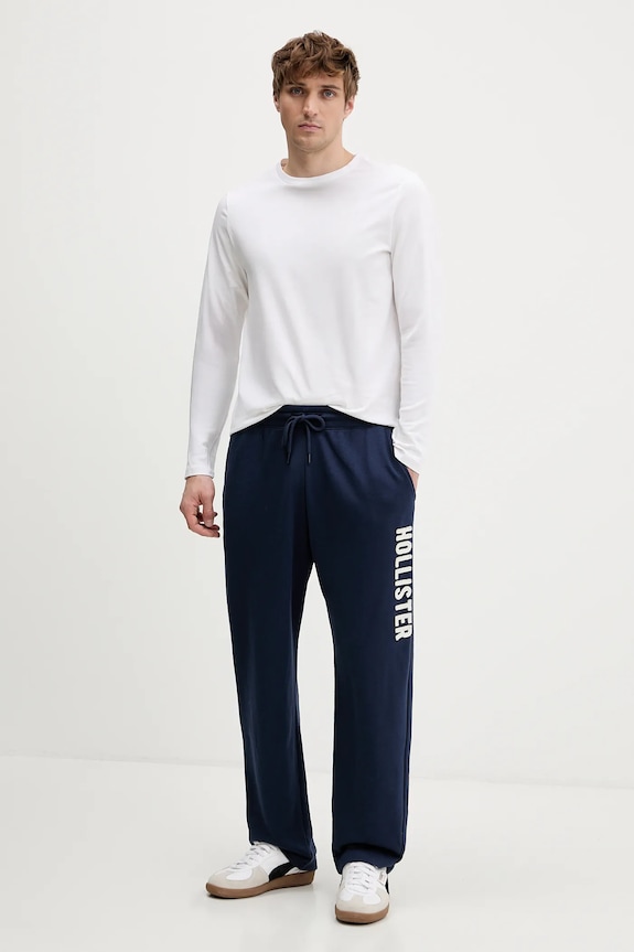 Bavlnené tepláky Hollister Co. KI334.5170.200 tmavomodrá AW25