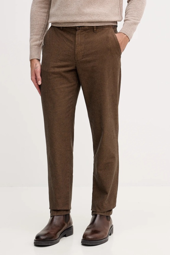 Βαμβακερό παντελόνι United Colors of Benetton μελανζέ καφέ 49L6UF05Z