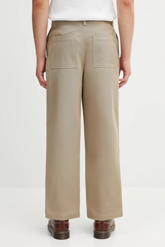 Одяг Бавовняні штани Maison Kitsuné Relaxed PM01119WW9028 бежевий