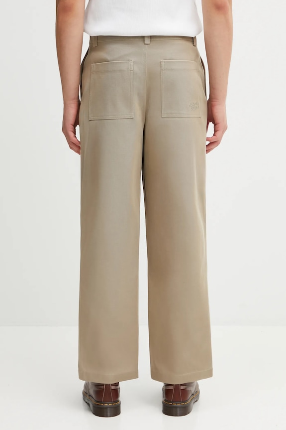 Одяг Бавовняні штани Maison Kitsuné Relaxed PM01119WW9028 бежевий