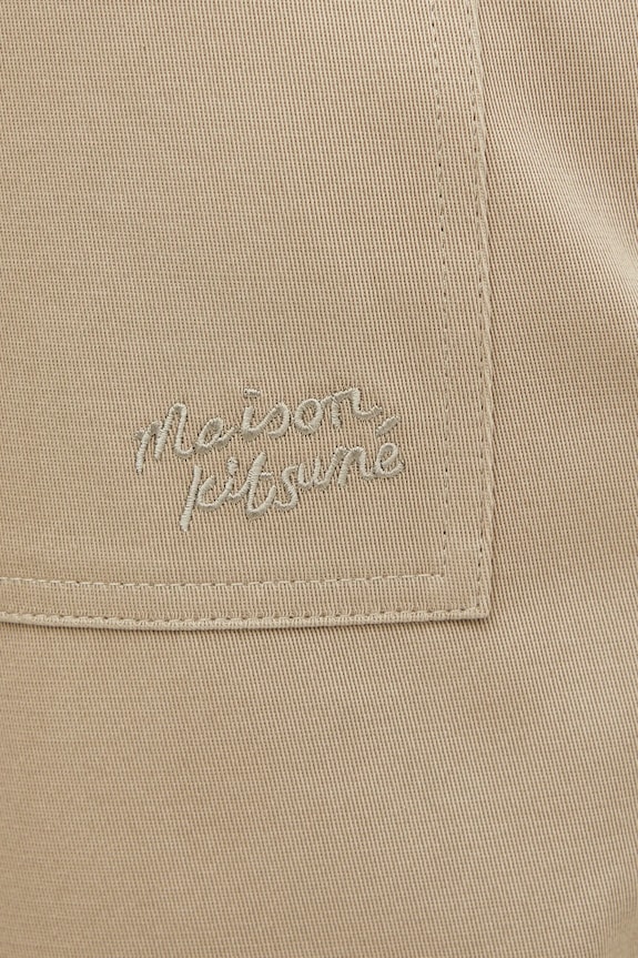 Бавовняні штани Maison Kitsuné Relaxed бежевий PM01119WW9028