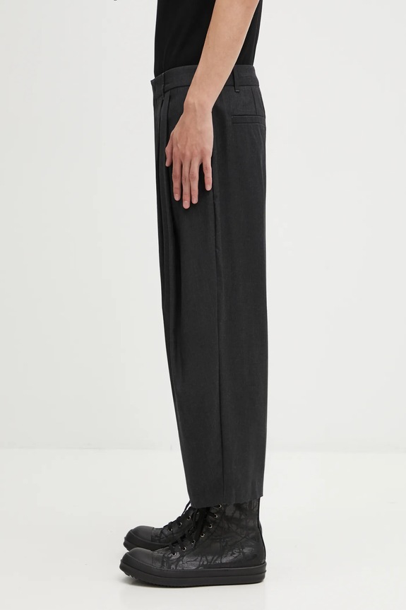 Ader Error pantaloni in lana SLACKS BO42FYSA0101GR grigio AW25