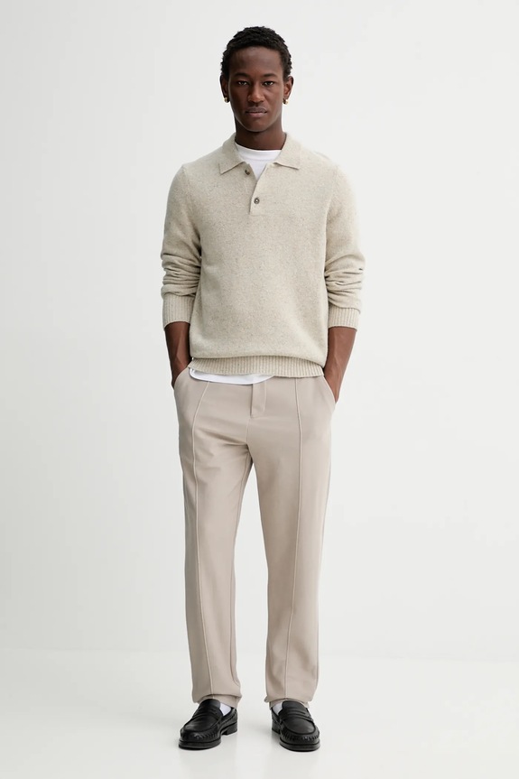 Βαμβακερό παντελόνι Marc O'Polo 526301519002 μπεζ AW25