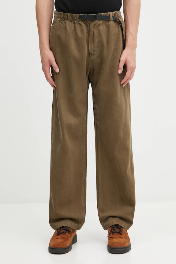 Gramicci trousers Hemp Straight Fit fabric green G5FM.P140