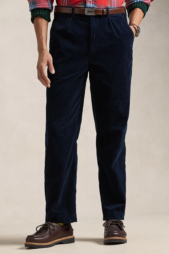 Polo Ralph Lauren pantaloni de bumbac 42.2 8W CORDUROY.EASY uni albastru 710944489002