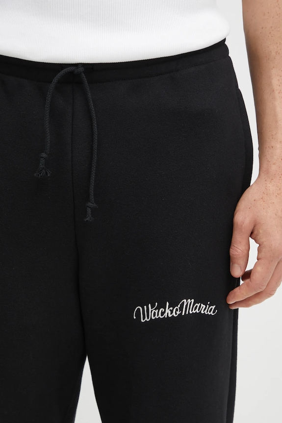 Wacko Maria cotton joggers black 25FW.WMC.SP02