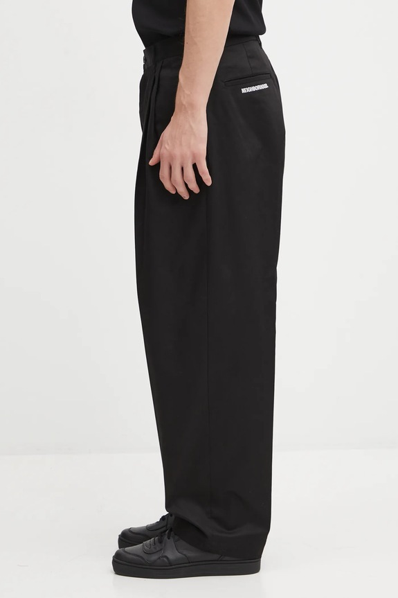 NEIGHBORHOOD pantaloni TWO TUCK 252ZANH.PTM06 negru AW25
