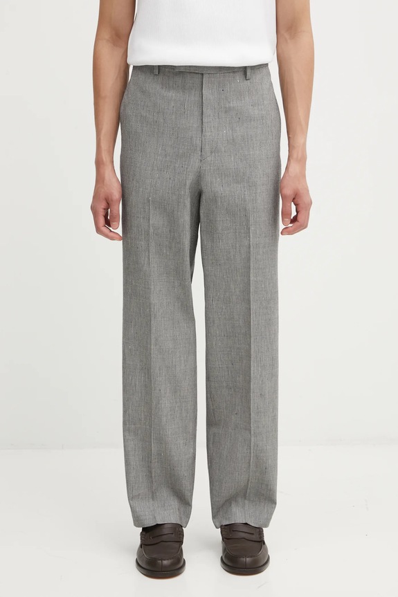 Visvim pantaloni con lana WIDE SLACKS SANTOME dritto nero 125205008015