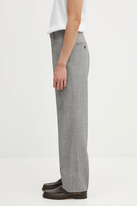 Visvim pantaloni cu lână WIDE SLACKS SANTOME 125205008015 negru AW25