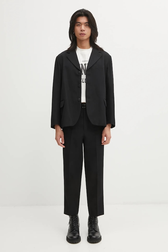 Visvim spodnie z dodatkiem wełny PASTORAL HW SLACKS 125205008019 czarny