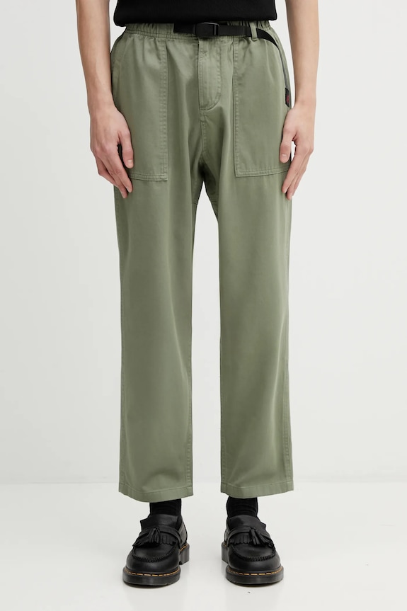 Bavlnené nohavice Gramicci LOOSE TAPERED RIDGE PANT chinos zelená G114.OGT.