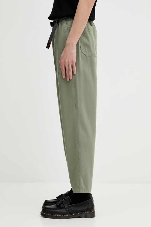 Βαμβακερό παντελόνι Gramicci LOOSE TAPERED RIDGE PANT G114.OGT. πράσινο AW25